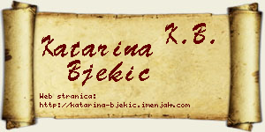 Katarina Bjekić vizit kartica